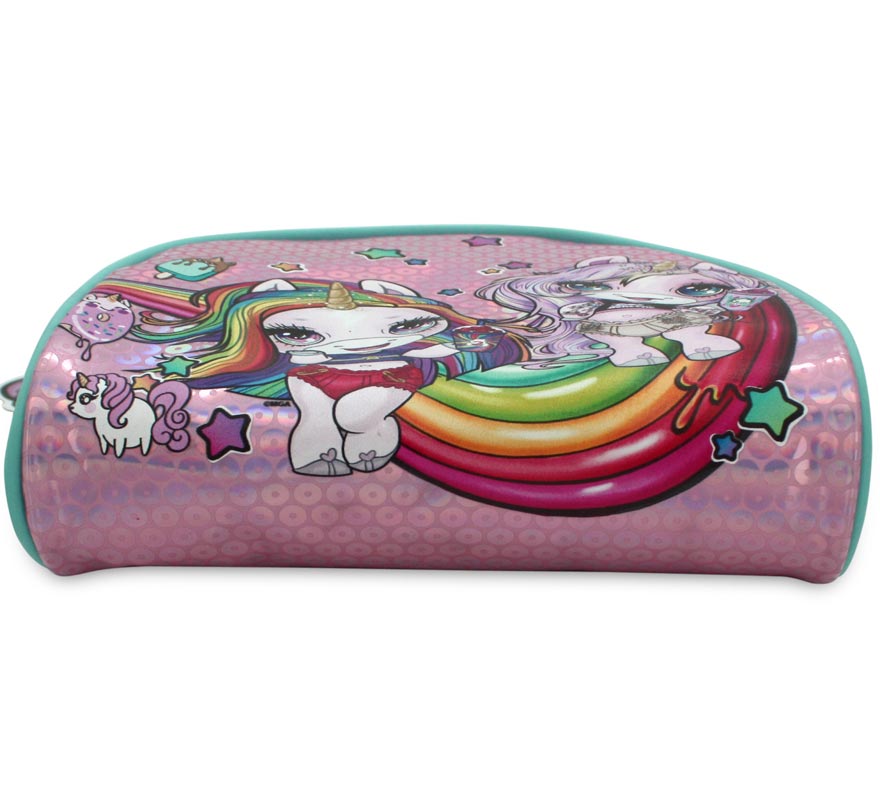 Neceser Shine Unicornio Redondeado Pequeño de 17x14x6 cm