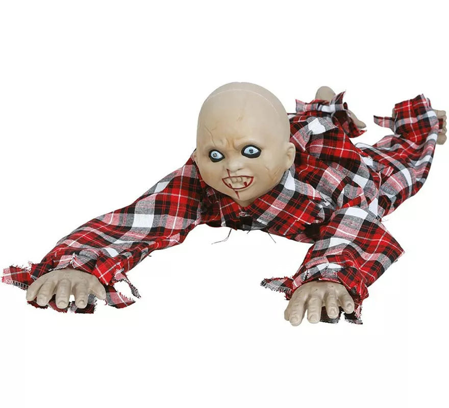 Niño Zombie Arrastrándose con Luz, Sonido y Movimiento 90 cm
