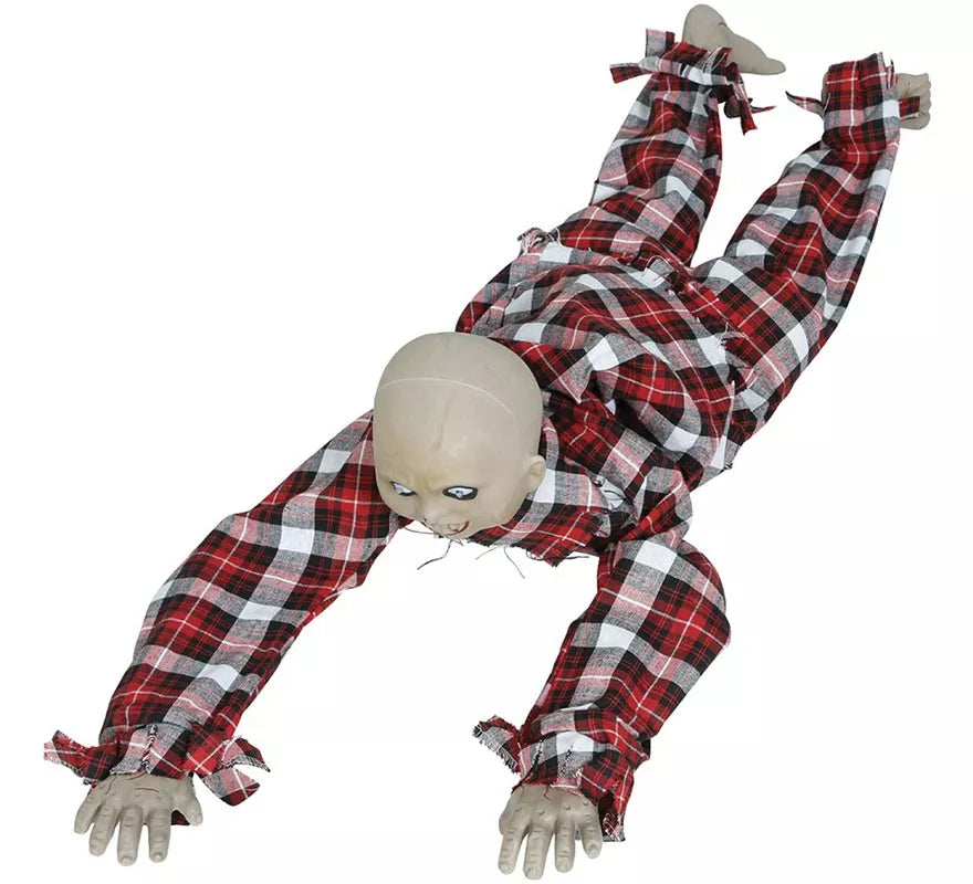 Niño Zombie Arrastrándose con Luz, Sonido y Movimiento 90 cm