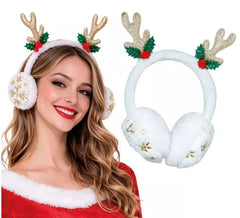 White Reindeer Earmuffs
