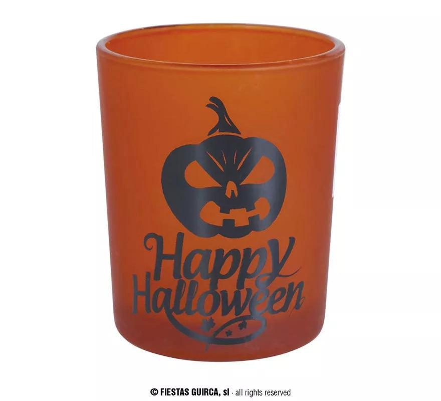 Pack de 3 Vasos naranja de cristal de 6x5 cm