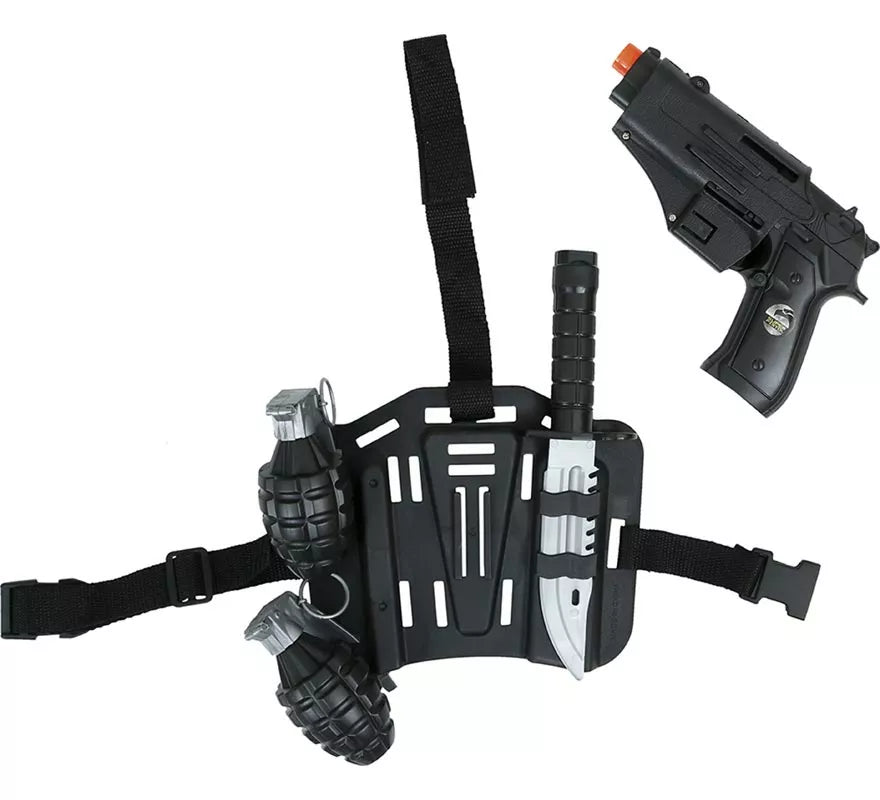 Pack 5 Accesorios Armas Policía de Plástico de Juguete