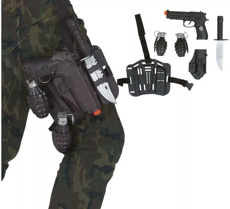 Pack 5 Accesorios Armas Policía de Plástico de Juguete