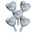 Pack 5 Globos de Foil Corazón Plata de 23 cm