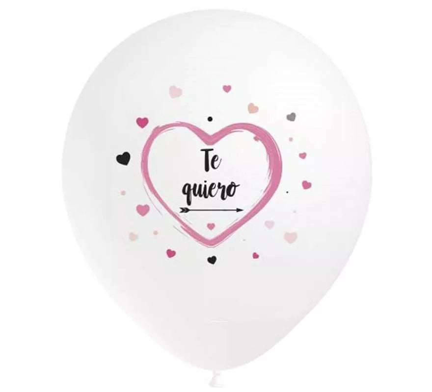 Pack 8 Globos blancos Te Quiero de 95 cm perímetro