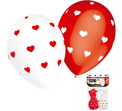 Pack 8 Globos Corazones Pequeños de 90 cm de perímetro