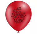 Pack 8 Globos rojos All you need is love de 95 cm perímetro