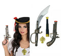 Pack Armas Pirata: Espada, Pistola, Catalejo y Medalla de Plástico