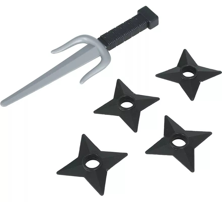 Pack Daga y Estrellas Ninja de Plástico de Juguete