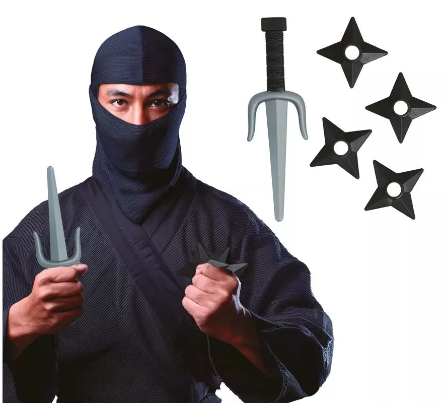 Pack Daga y Estrellas Ninja de Plástico de Juguete