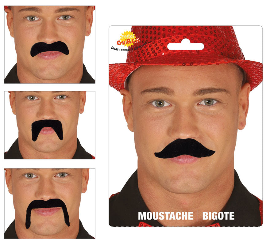 Pack de 10 Bigotes Negros