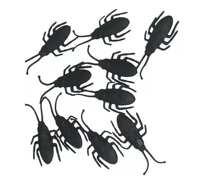 Pack de 10 Cucarachas negras de 7 cm