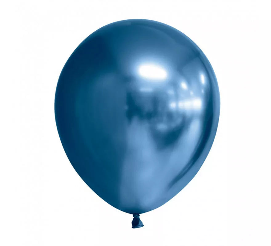 Translation missing: en.Pack de 10 Globos Cromados Redondo Color Azul de 30 cm
