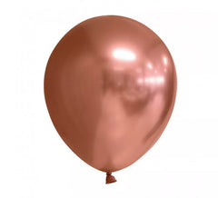 Pack of 10 Round Copper Chrome Balloons of 30 cm