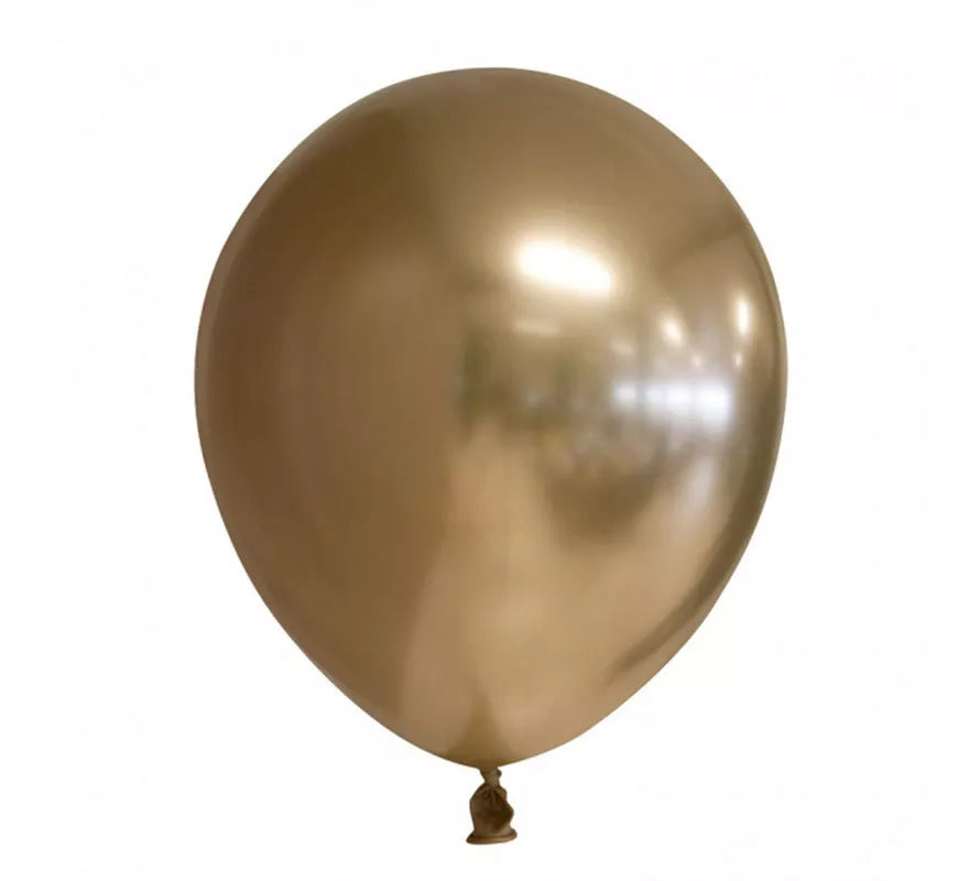 Translation missing: en.Pack de 10 Globos Cromados Redondo Color Oro de 30 cm