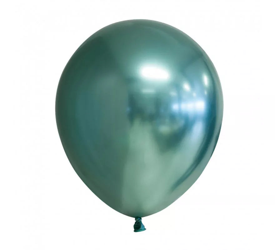 Translation missing: en.Pack de 10 Globos Cromados Redondo Color Verde de 30 cm