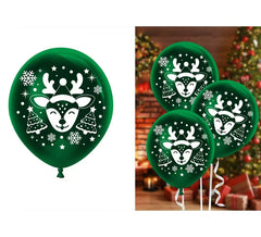 Pack of 10 Green Latex Reindeer Balloons
