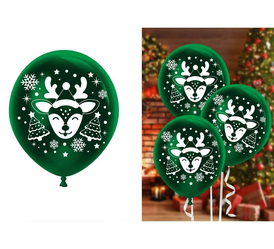 Translation missing: en.Pack de 10 Globos de Reno verdes de Látex