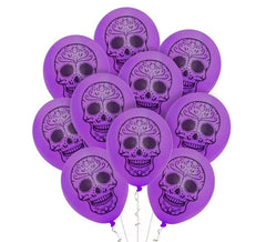 Pack of 10 Day of the Dead Balloons of 30 cm