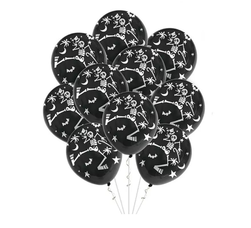 Pack de 10 Globos Esqueleto de 30 cm
