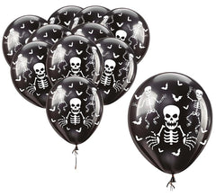 Pack of 10 Skeleton Balloons of 30 cm