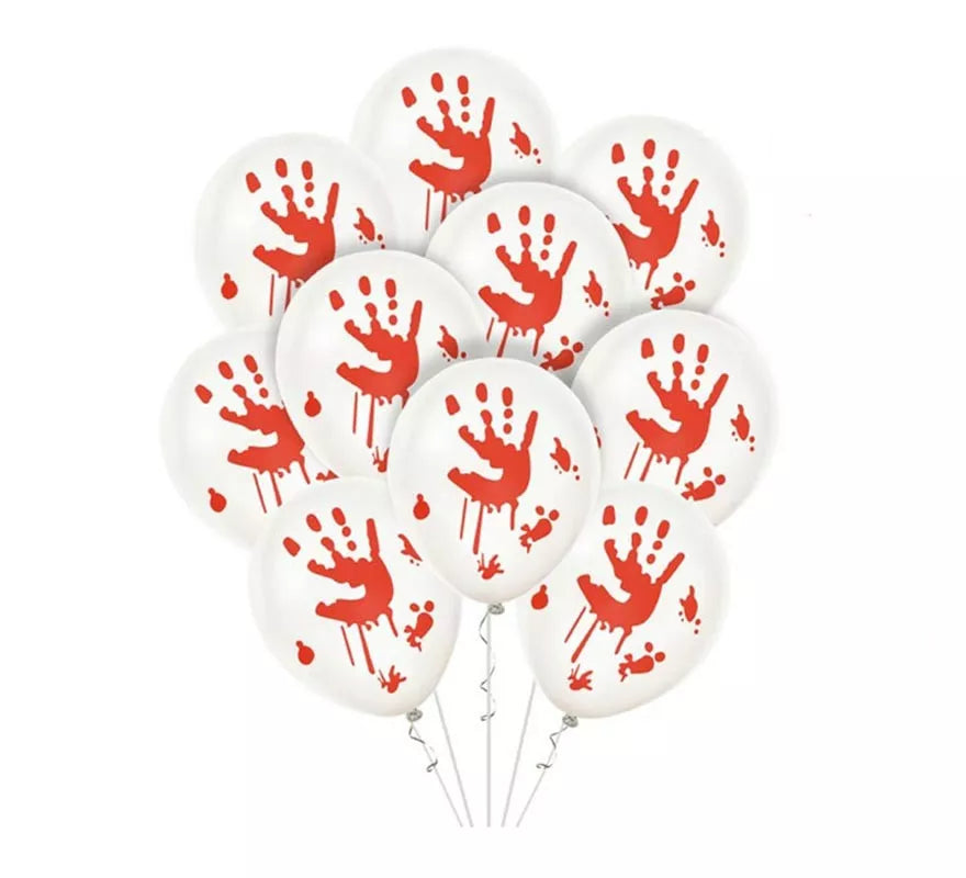 Translation missing: en.Pack de 10 Globos Mano con Sangre de 30cm
