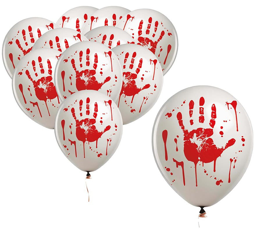 Translation missing: en.Pack de 10 Globos Mano de Sangre de 30 cm