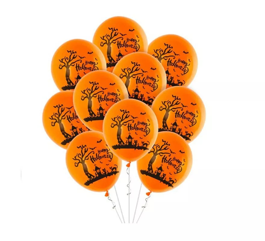 Pack de 10 Globos Paisaje Halloween de 30 cm