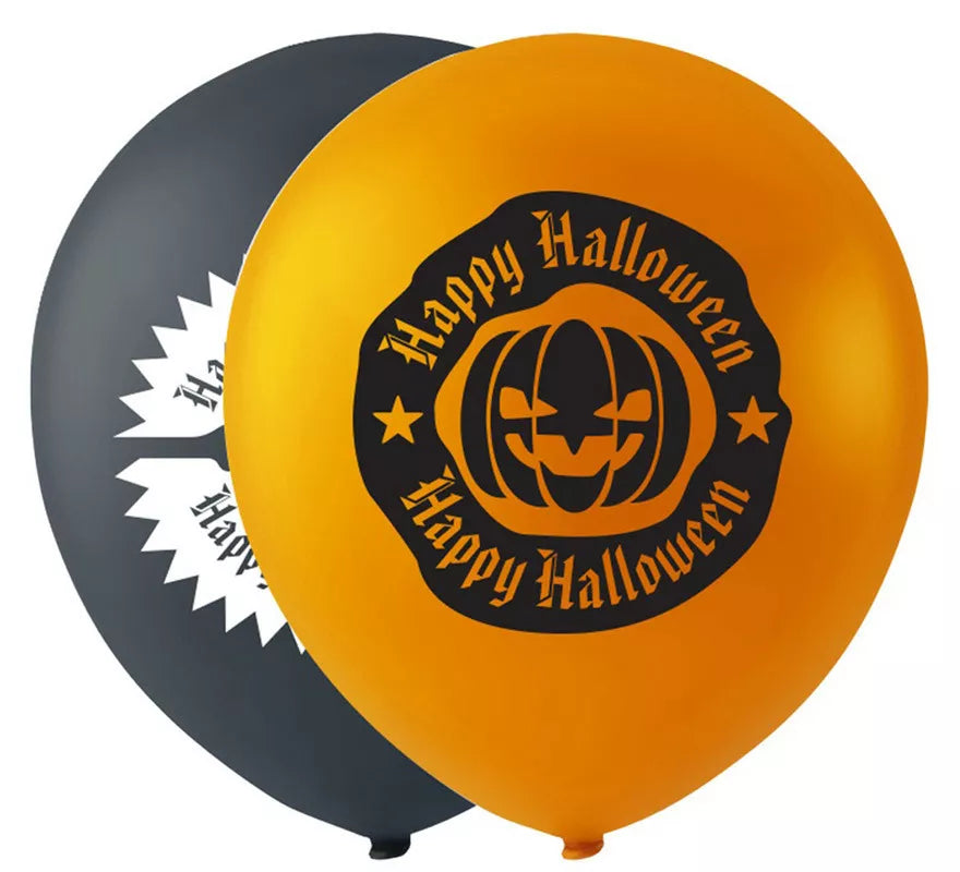 Translation missing: en.Pack de 10 Globos surtidos de Happy Halloween de 25 cm