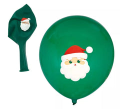 Pack of 10 Green Latex Santa Claus Balloons