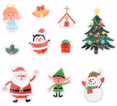 Pack of 10 Gel Stickers Christmas Figurines 20x25 cm