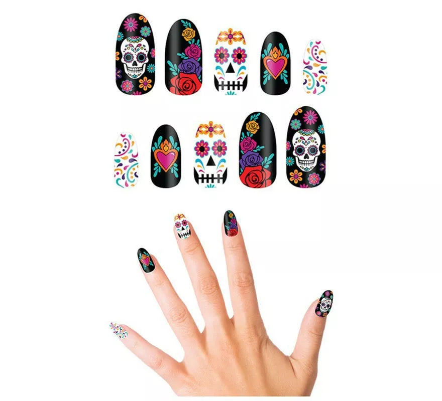 Pack de 10 Uñas Catrina con pegamento
