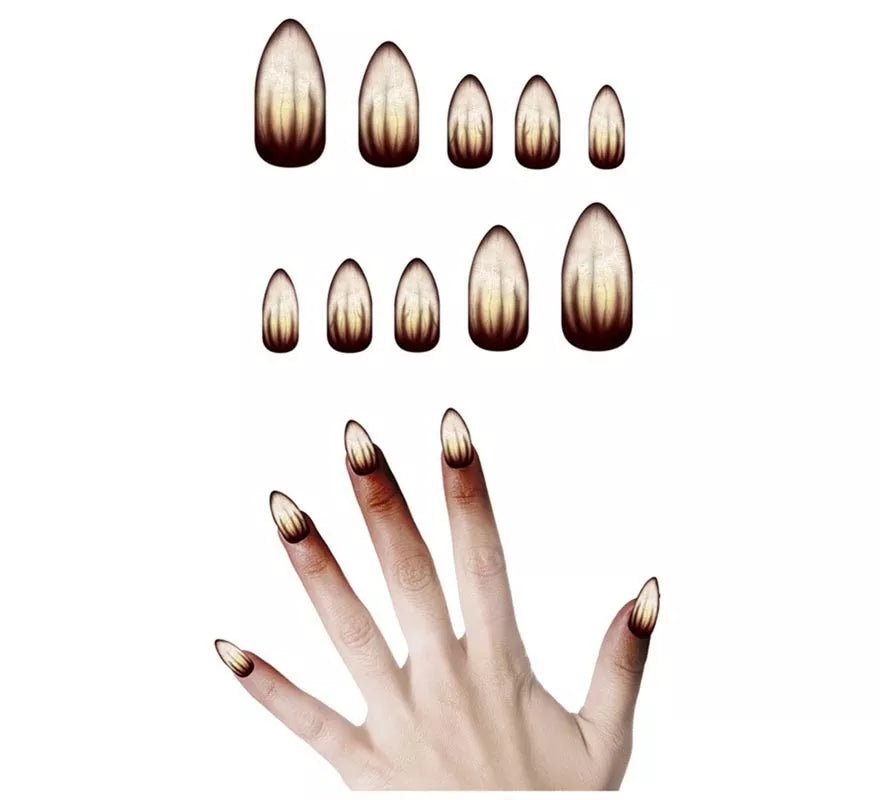 Pack de 10 Uñas Hombre Lobo con pegamento