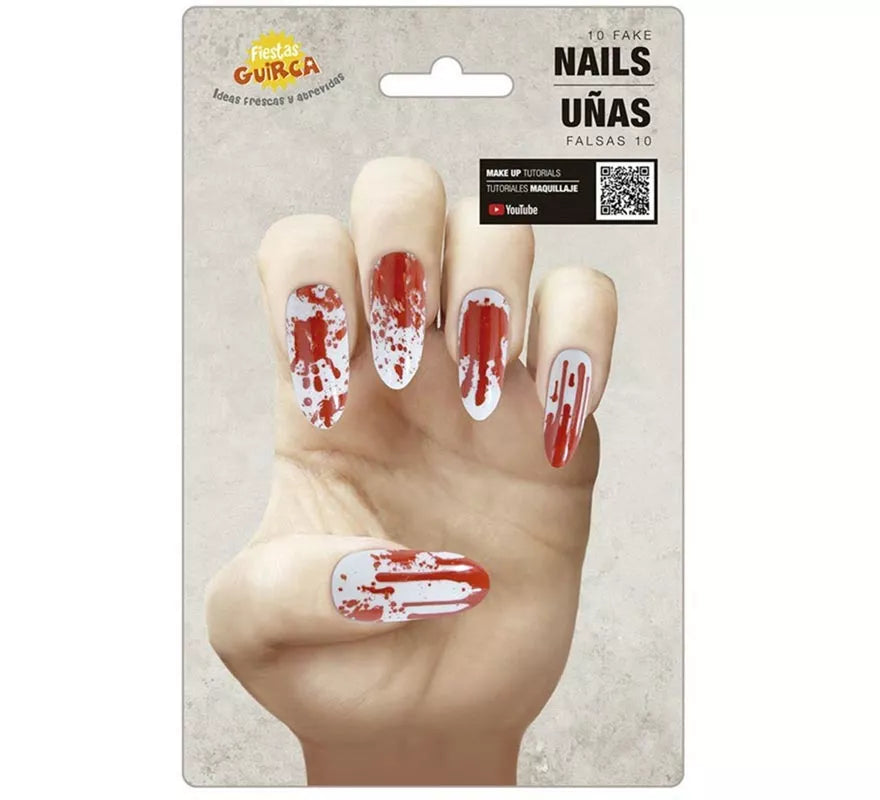 Pack de 10 Uñas Sangrientas con pegamento
