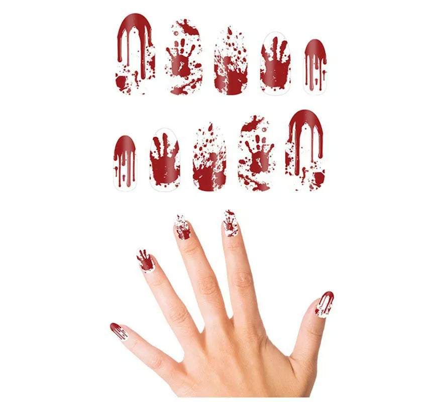 Pack de 10 Uñas Sangrientas con pegamento