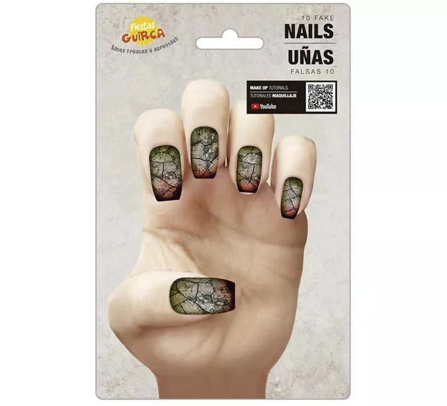 Pack de 10 Uñas Zombie con pegamento