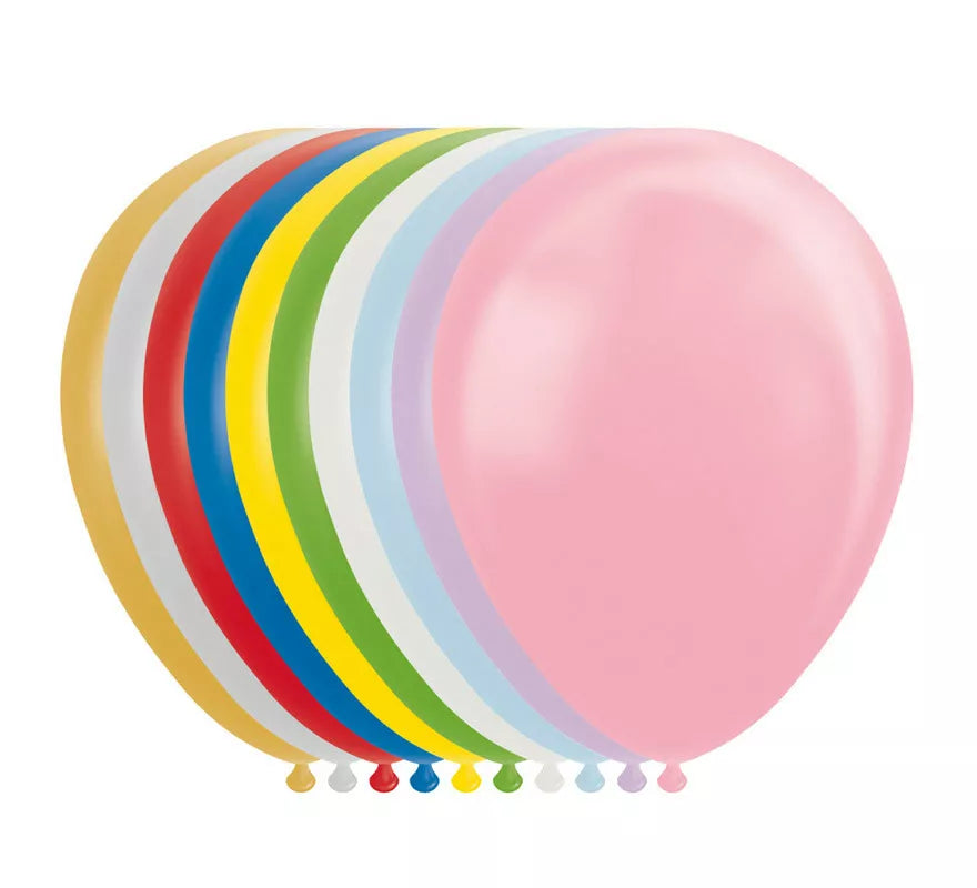 Translation missing: en.Pack de 100 Globos Metalizados/ Perlados Colores Surtidos de 30 cm
