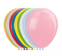 Pack of 100 Metallic/Pearl Balloons Assorted Colors of 30 cm