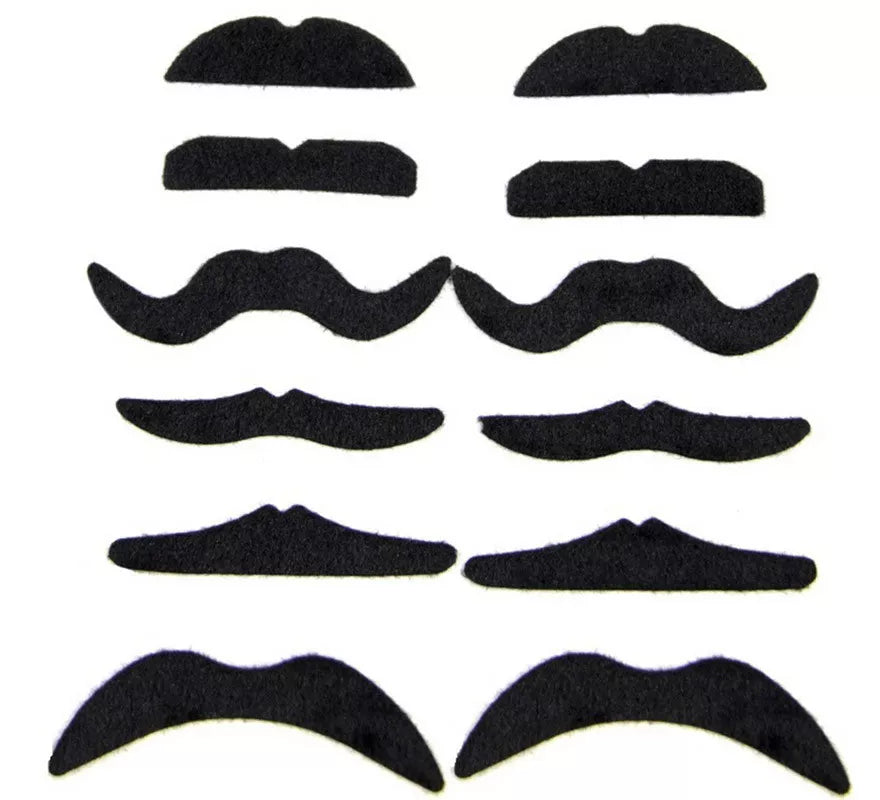 Translation missing: en.Pack de 12 Bigotes Negros