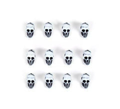 Pack of 12 decorative white skulls