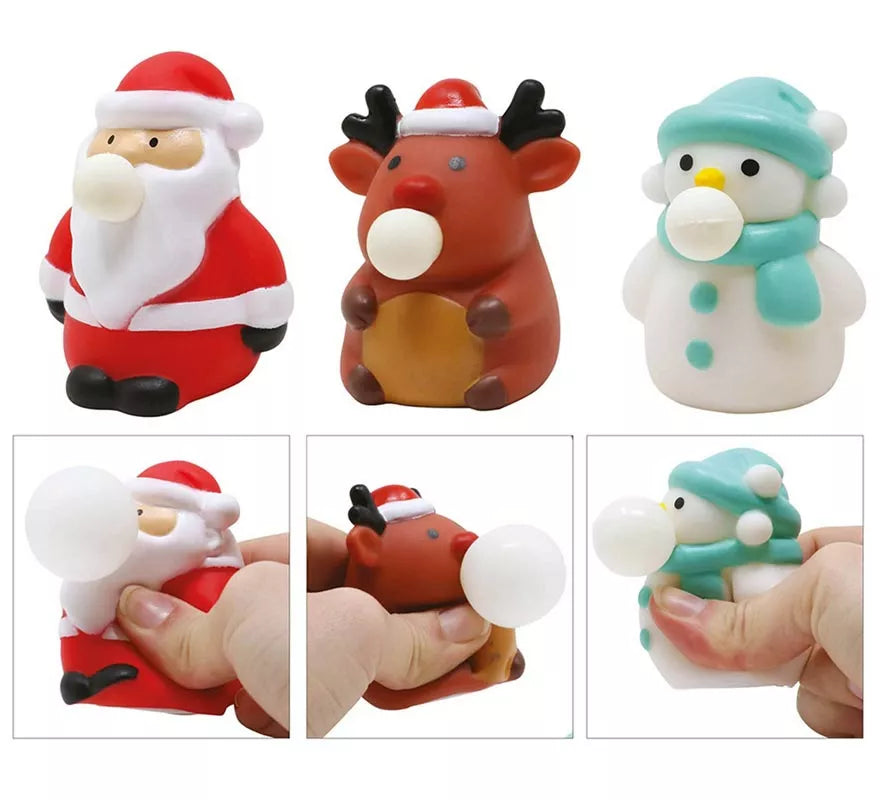 Pack de 12 Figuras Navideñas con globo interior de 7 cm