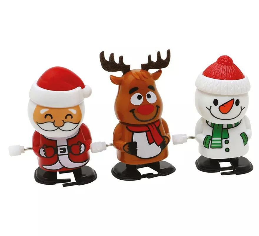 Pack de 12 Muñecos Navidad andantes en modelos surtidos de 6,5 cm