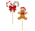 Pack de 12 Palillos Decorativos Navideños de papel de 6 cm