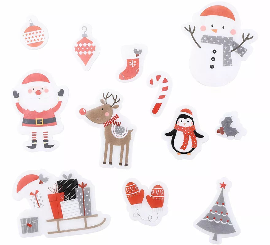 Translation missing: en.Pack de 12 Pegatinas Gel Figuritas Trineo de Navidad de 20x25 cm