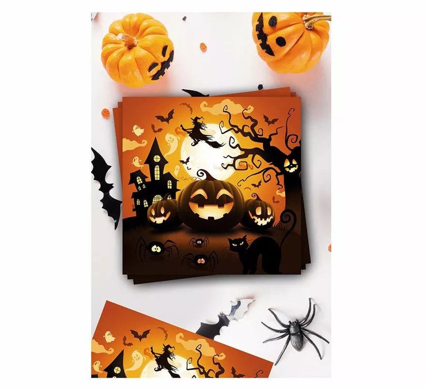 Pack de 12 Servilletas Calabaza de 33X33 cm