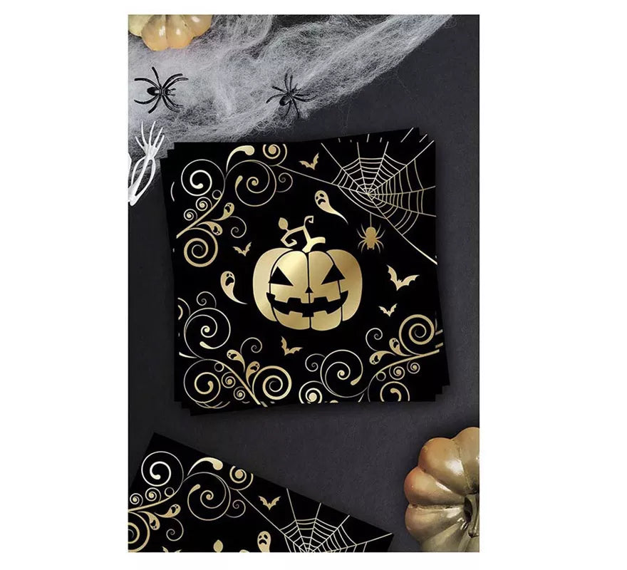 Translation missing: en.Pack de 12 Servilletas Calabaza Oro de 33X33 cm