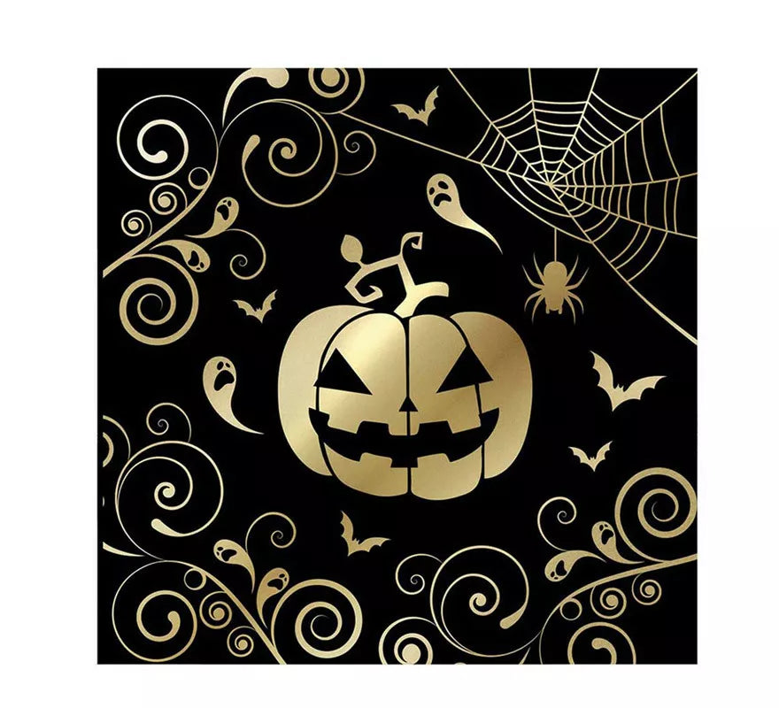 Translation missing: en.Pack de 12 Servilletas Calabaza Oro de 33X33 cm