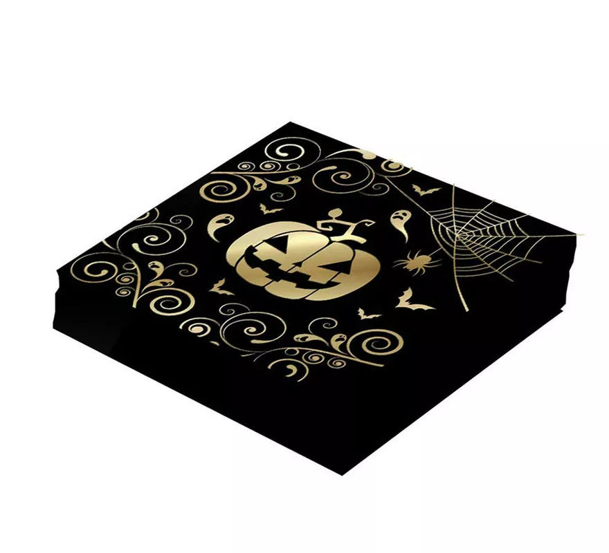 Translation missing: en.Pack de 12 Servilletas Calabaza Oro de 33X33 cm
