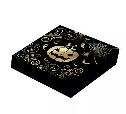 Pack de 12 Servilletas Calabaza Oro de 33X33 cm