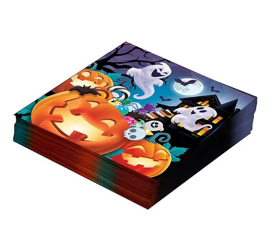 Pack de 12 Servilletas Calabazas de 33x33 cm